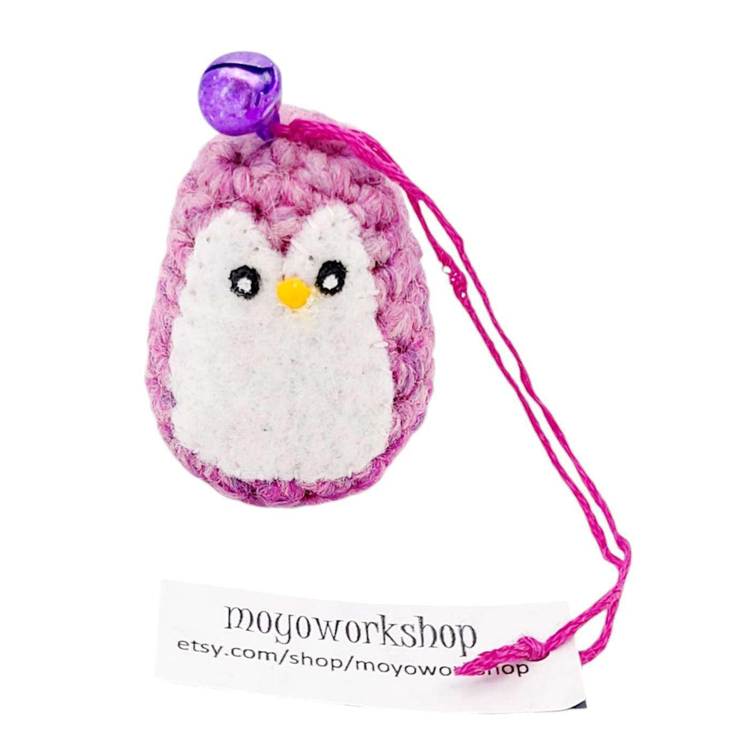 Ornament - Penguin with Bell (Purple or Pink) by Moyo Workshop