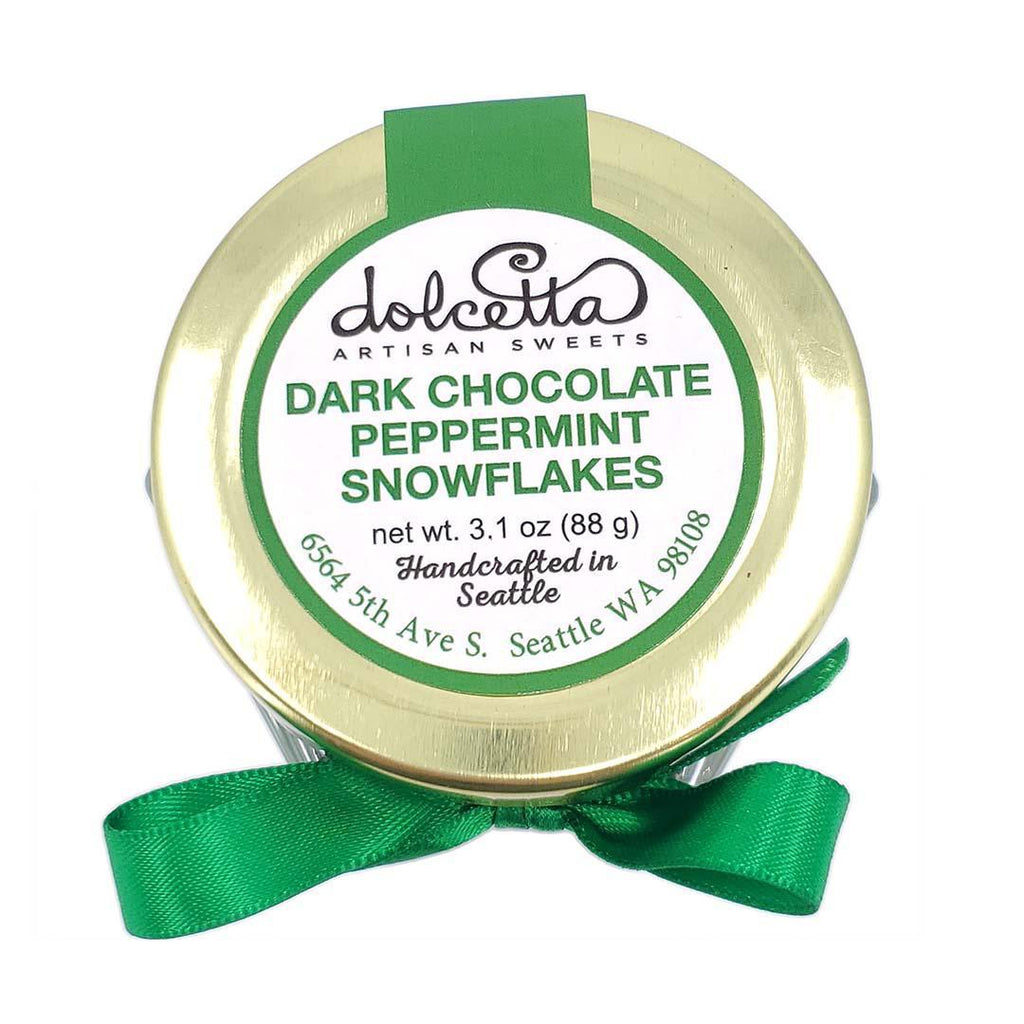 Chocolate Snowflakes - Dark Chocolate Peppermint by Dolcetta Artisan Sweets