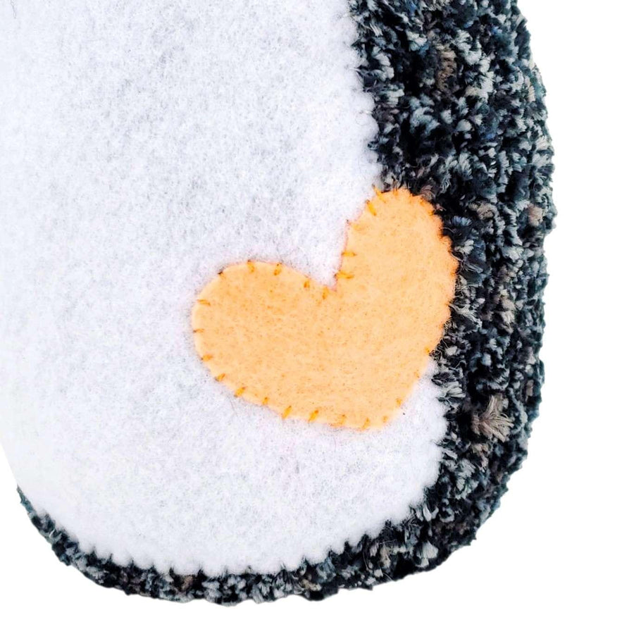 Plush Toy - Large Penguin (Black Speckle with Peach Heart) by Moyo Workshop, image 6 of 7