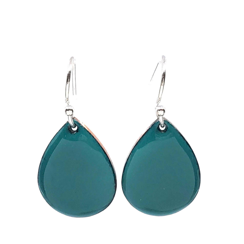 Earrings - Small Teardrop Solid (Teal) by Magpie Mouse Studios