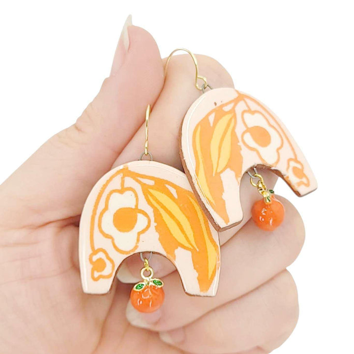 Earrings - Pink Mimosa Dangles by Catie Miller Ceramics