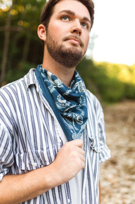 Bandana - Nautilus in Navy Blue by Handker Bandanas