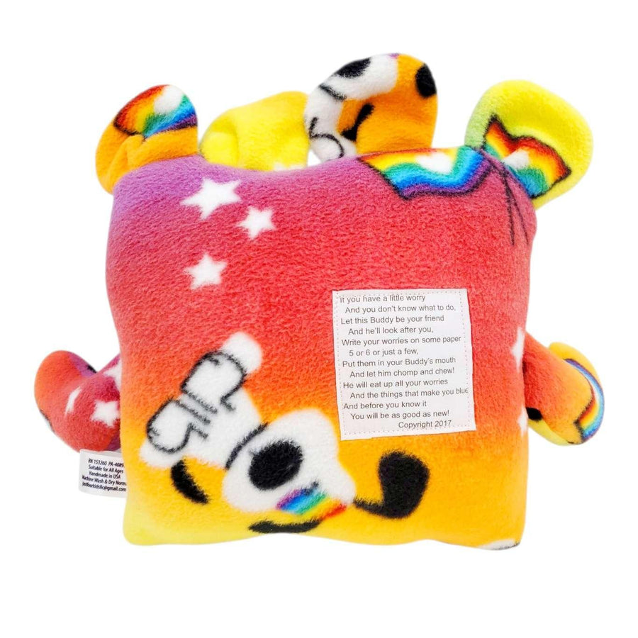 Plush - 14in - Large Chomper Buddy (Rainbow Flag Puppy Green) by Peek A Boo Plush, image 4 of 7