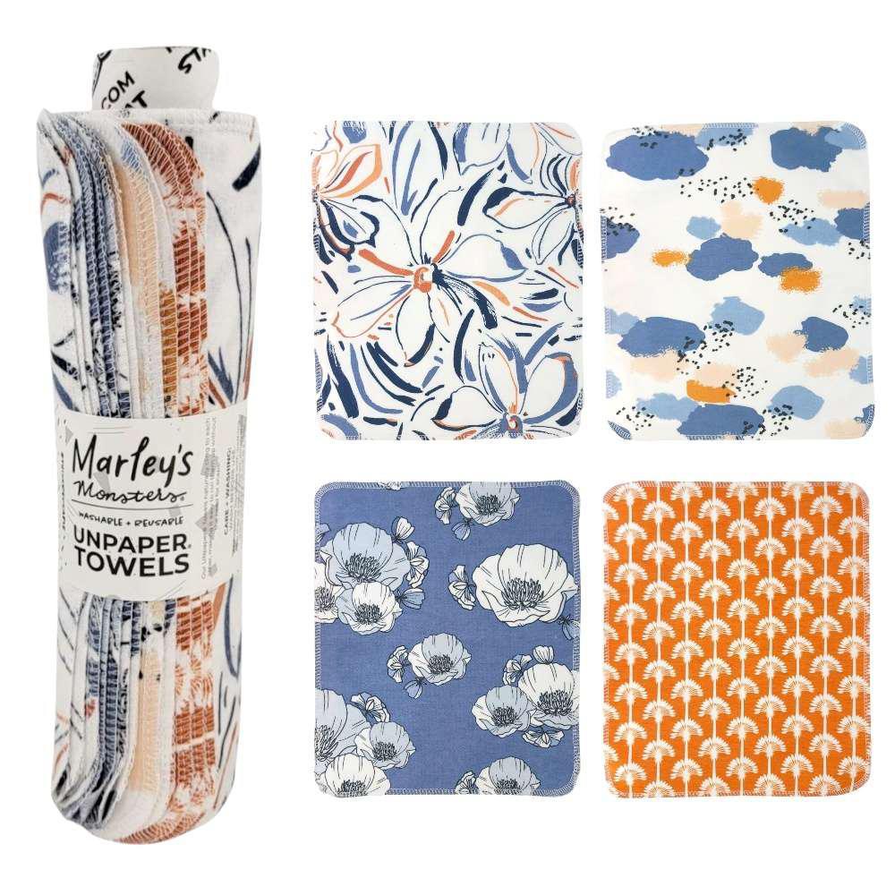 UNpaper® Towels - Cotton Flannel Reusable Cloths (Assorted Mismatched Styles) by Marley’s Monsters