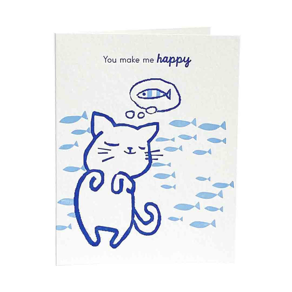 Card - Love & Friends - Cat Fish Make Happy by Ilee Papergoods