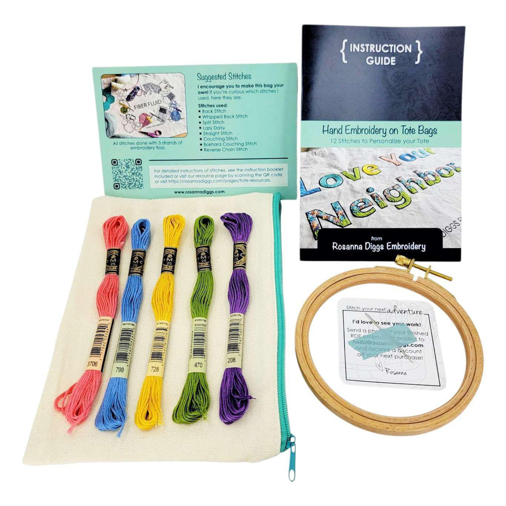 Embroidery Kit - Fiber Fluid Tote Bag by By Hand Craft Co