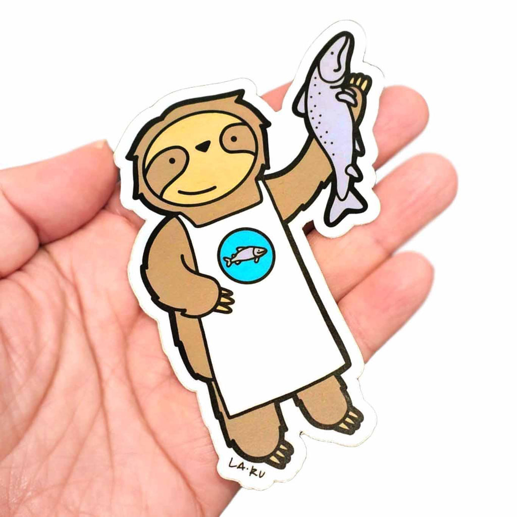 Sticker - Fish Monger Sloth by La Ru
