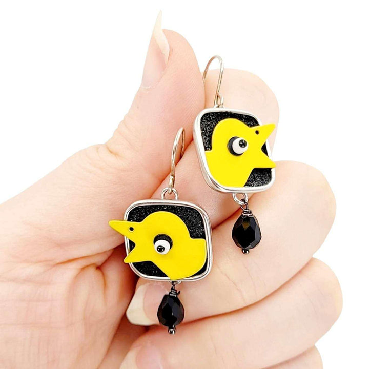 Earrings - Canary in a Coal Mine by Chickenscratch