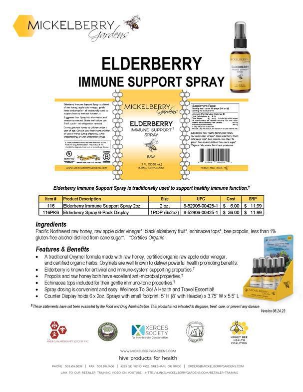 Herbal Honey Spray - Elderberry (Immune Support) by Mickelberry Gardens