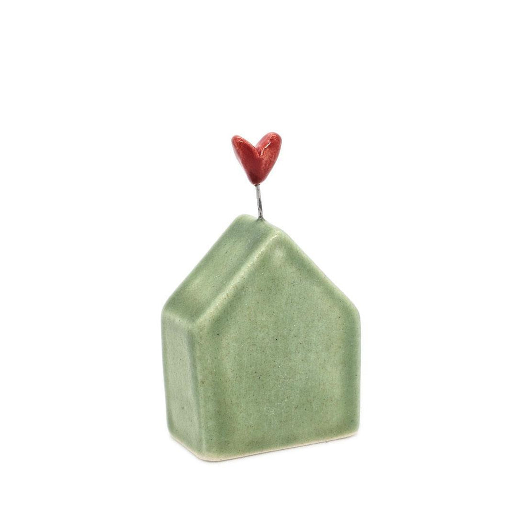 Tiny Pottery House - Grass Green with Heart (Assorted Colors) by Tasha McKelvey