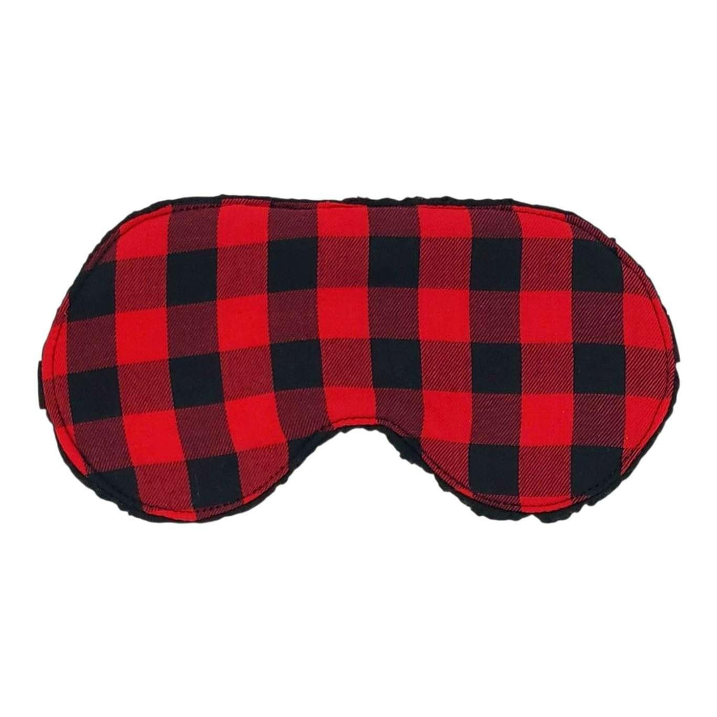 Sleep Mask - Buffalo Plaid (Black Sherpa) by Little Man Originals