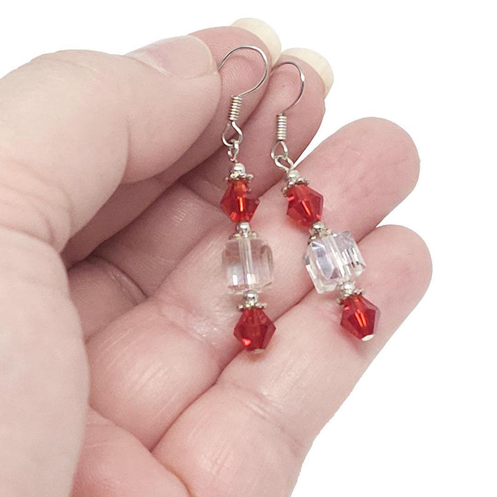 Earrings - Holiday sparkle drops Silver plate by Tiny Aloha