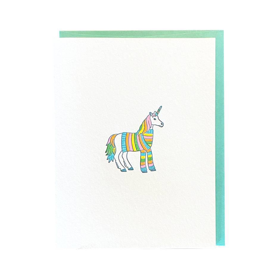 Card - Unicorn Sweater Letterpress by Green Bird Press