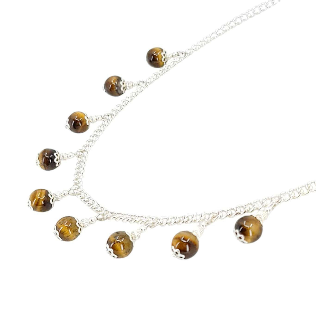 Necklace - Bead Drops (Tiger’s Eye) by Tiny Aloha