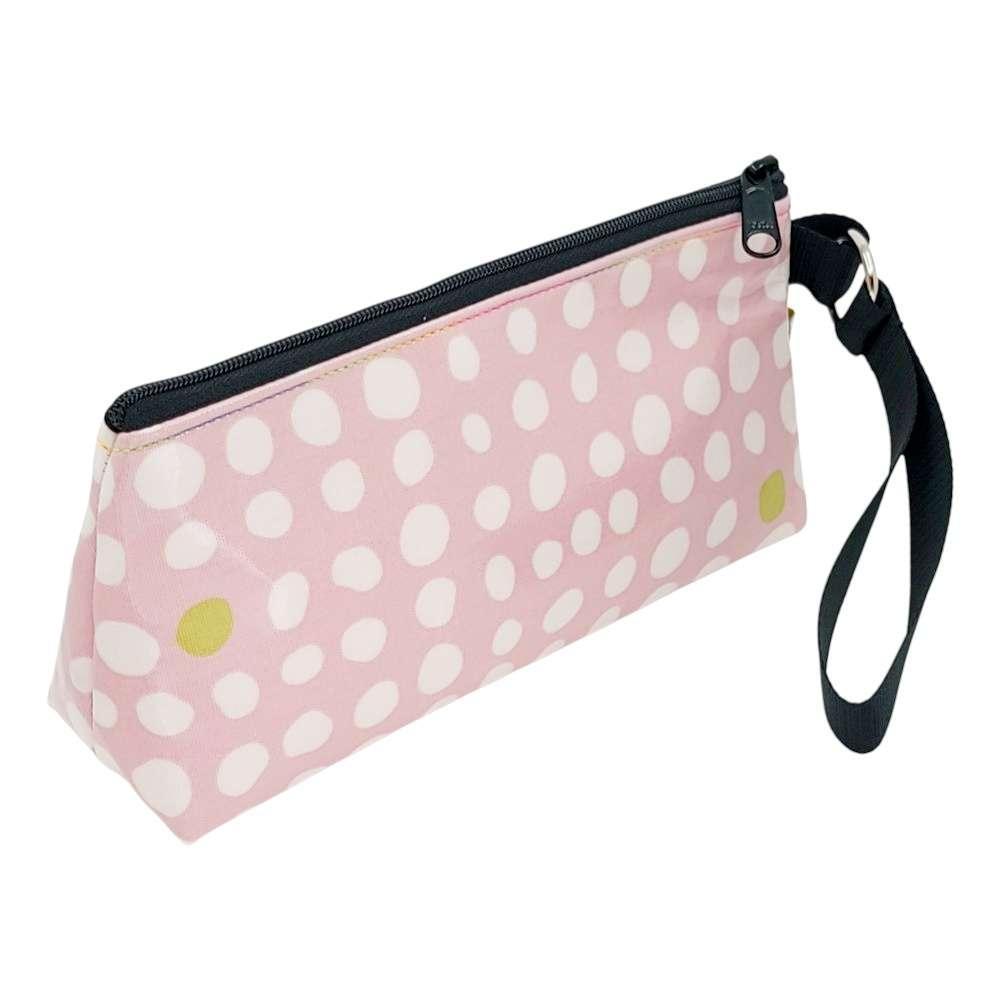 Bag - Medium Makeup Pouch (White Polka Dots on PInk) by Laarni and Tita