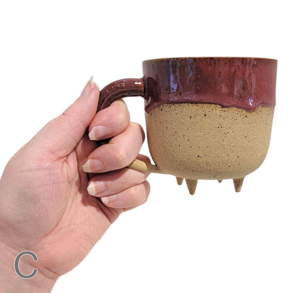 Mug – Footed Stoneware Mug in Plum and Speckled by Korai Goods