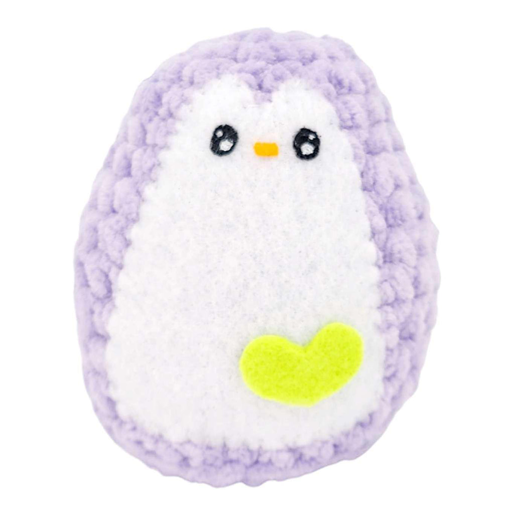 Plush Toy - Medium Penguin (Light Purple with Green Heart) by Moyo Workshop