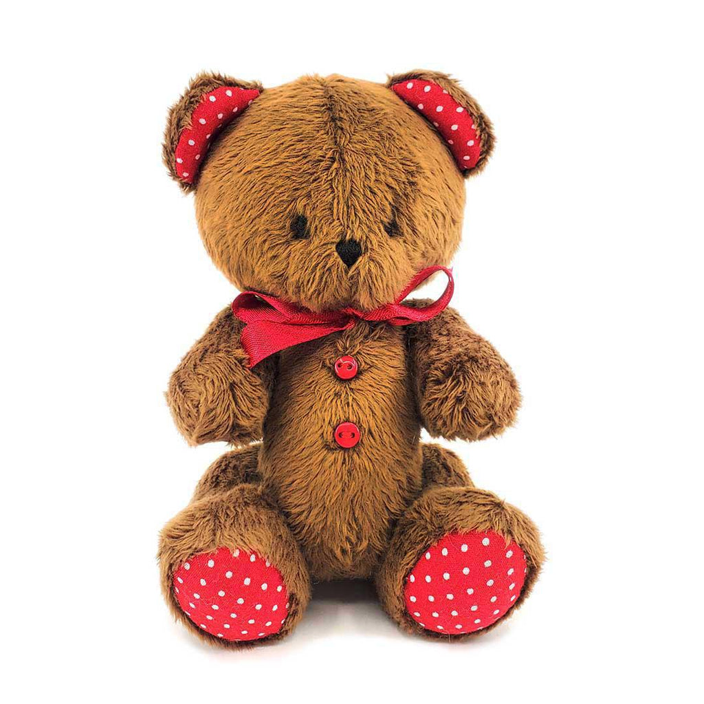 Plush - Dark Brown Teddy Bear (Red Ribbon) by Frank and Bubby