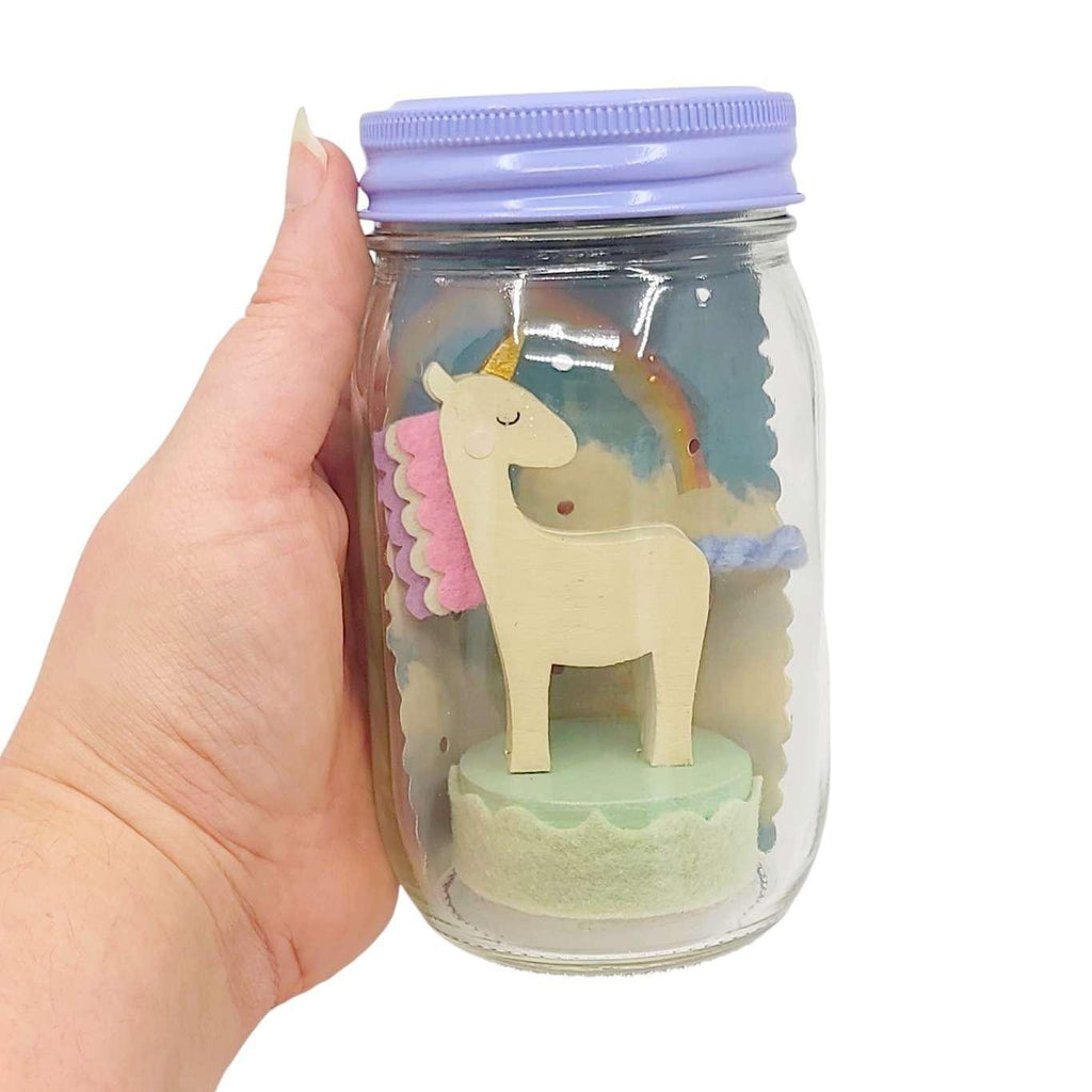 Solar Light - Mason Jar Unicorn by Tree by Kerri Lee