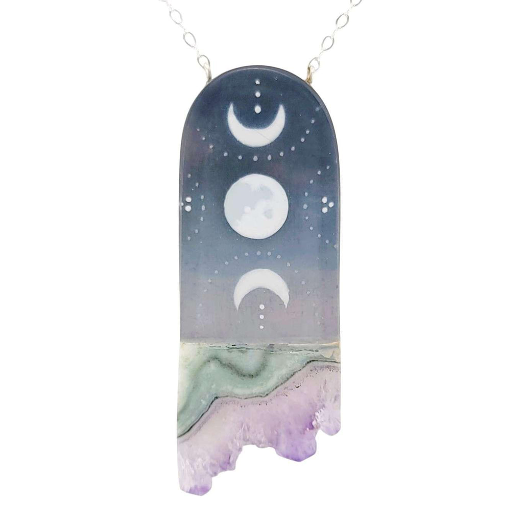 Necklace - Jasper Moons Crystal (Sterling Silver) by Fernworks