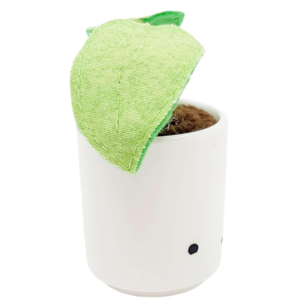 Collectible - Little Sprout Fabric Plant (Sad with Wide Pale Green Leaves) by World of Whimm