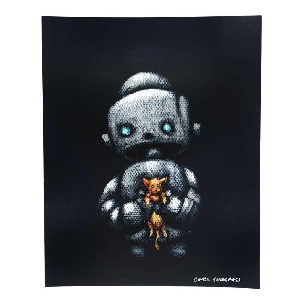 Print 8x10 - Robot with Kitty by Bot Pots