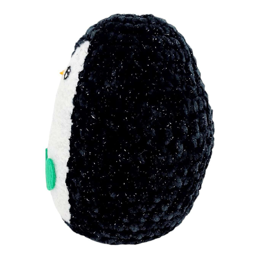 Plush Toy - Large Penguin (Black Sparkle with Green Heart) by Moyo Workshop