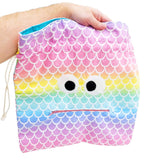 Bag - Chomper Buddy Drawstring (Mermaid Scales Aqua) by Peek A Boo Plush, image 5 of 5