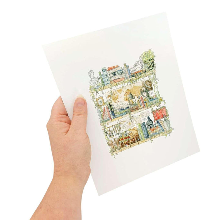 Art Print - 8x10 - The Archaeologist's Shelves by Lizzy Gass