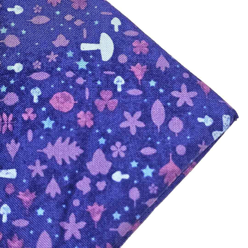 Gift Wrap - 20 in - Mushrooms and Leaves (Purple) Furoshiki by imakecutestuff