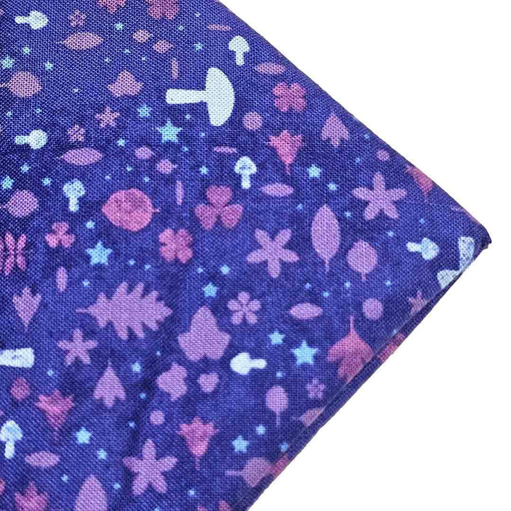 Gift Wrap - 20 in - Mushrooms and Leaves (Purple) Furoshiki by imakecutestuff