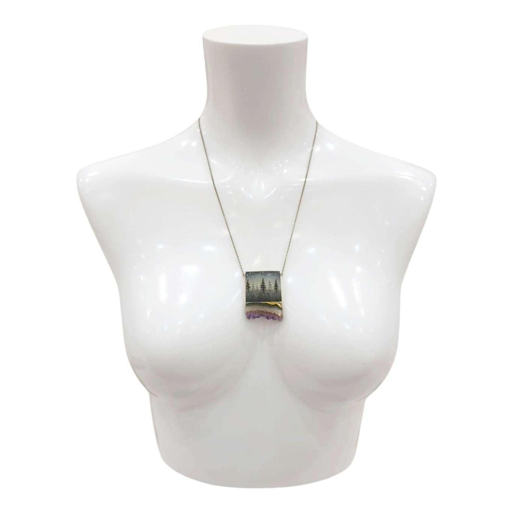 Necklace - Strata Crystal (Amethyst) by Fernworks
