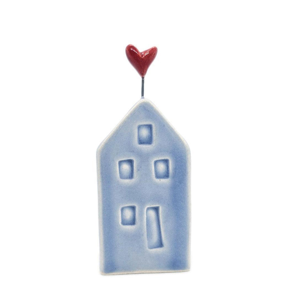 Tiny Pottery House - Light Blue with Heart (Assorted Colors) by Tasha McKelvey