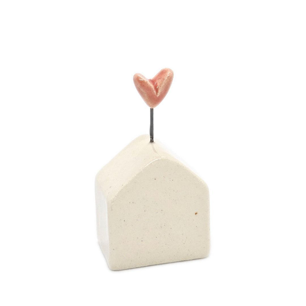 Tiny Pottery House - White with Heart (Assorted Colors) by Tasha McKelvey