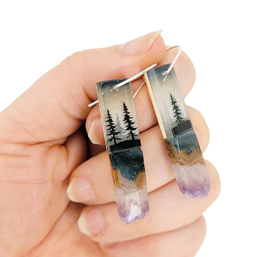 Earrings - Crystal Forest Drops by Fernworks, image 2 of 7