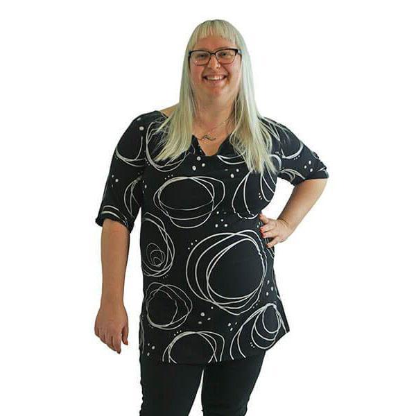 (20% Off) Tunic - Galaxy Simple Cowl Half Sleeve Tunic (Size S Only) by Texture Clothing