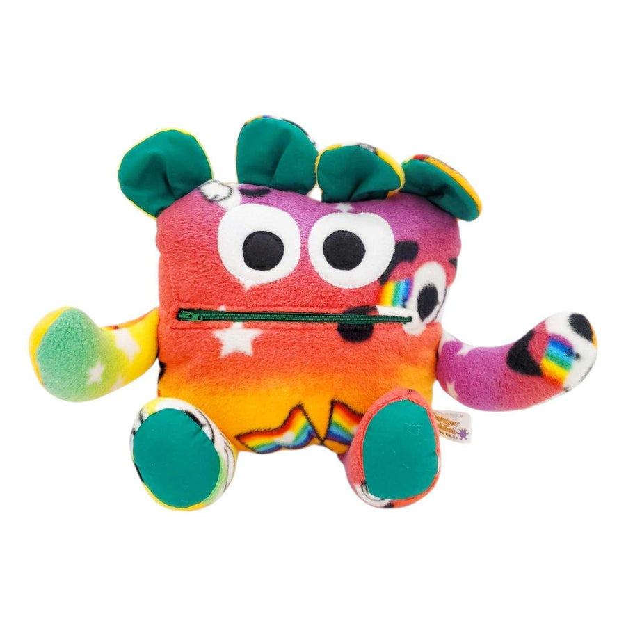 Plush - 14in - Large Chomper Buddy (Rainbow Flag Puppy Green) by Peek A Boo Plush, image 1 of 7