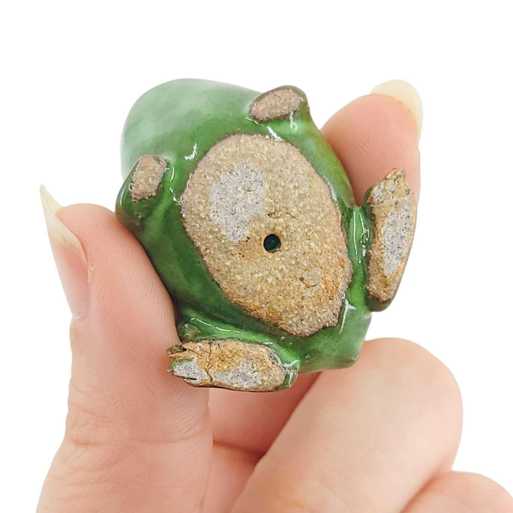 Collectible - Tea Pet Figurine (Green Frog) by Mist Ceramics