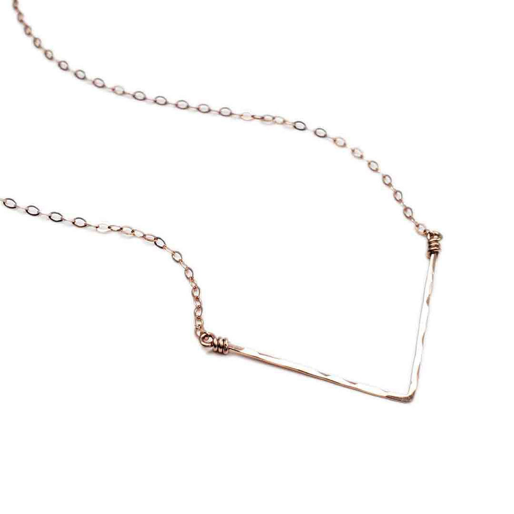 Necklace - Chevron Rose Gold-fill by Foamy Wader