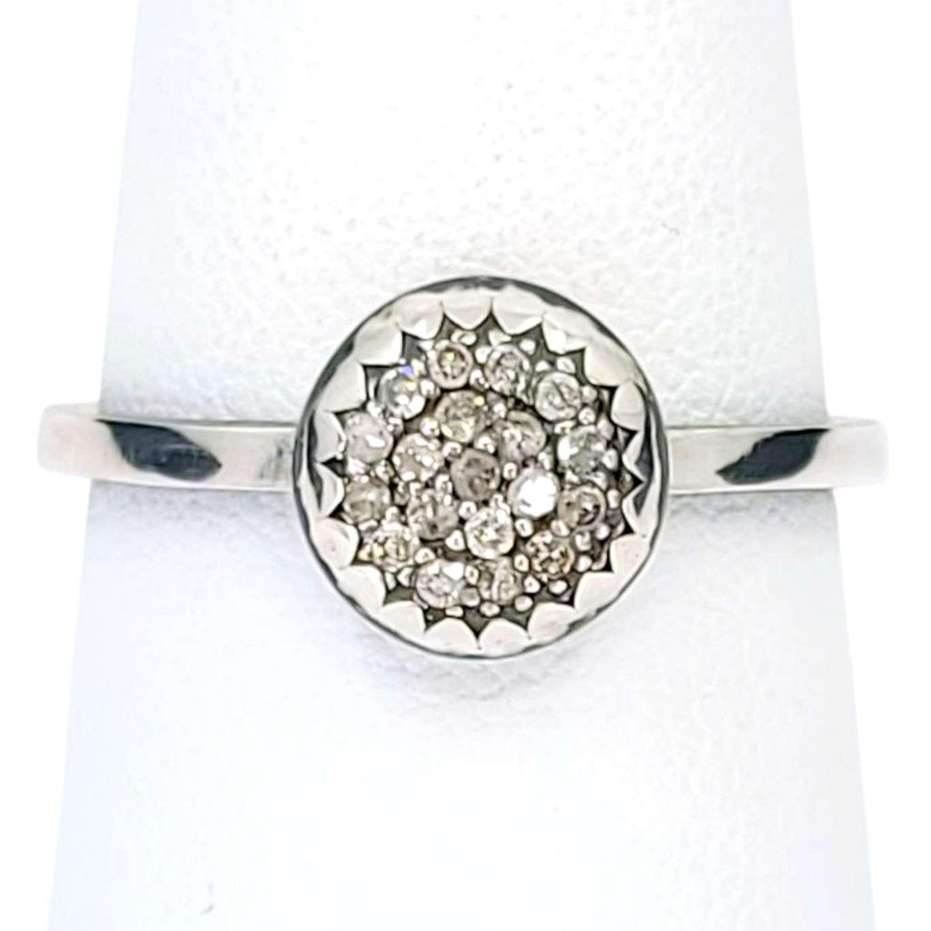 Ring - Size 8 - 8mm Pave Diamond Notched Band (Sterling Silver, Diamond) by 314 Studio