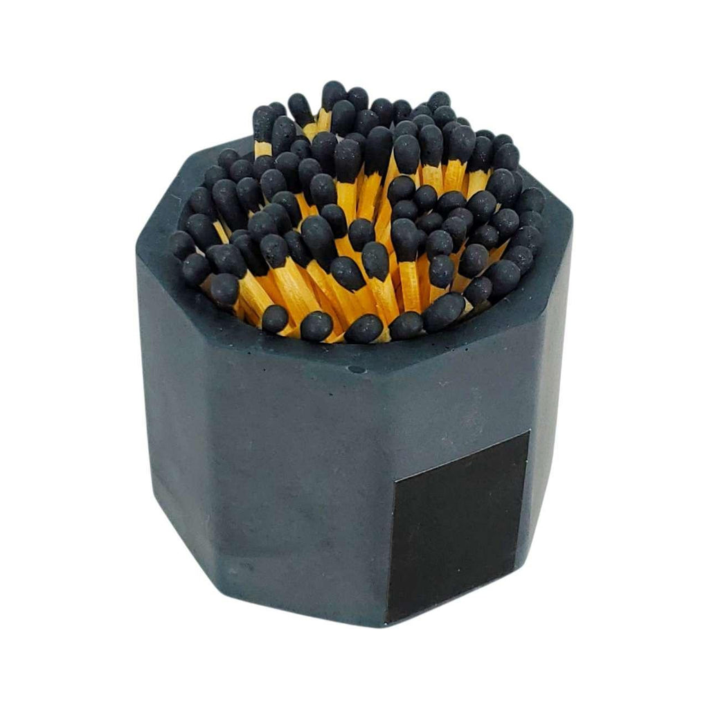 Match Holder - Black Concrete Black Matches by Tenn Prairie