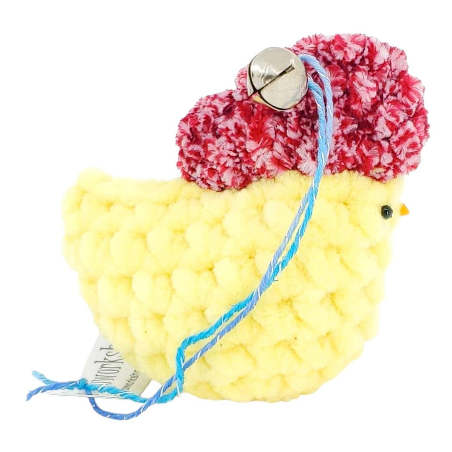 Ornament - Plush Pocket Chicken with Bell (Yellow - Assorted) by Moyo Workshop, image 5 of 9