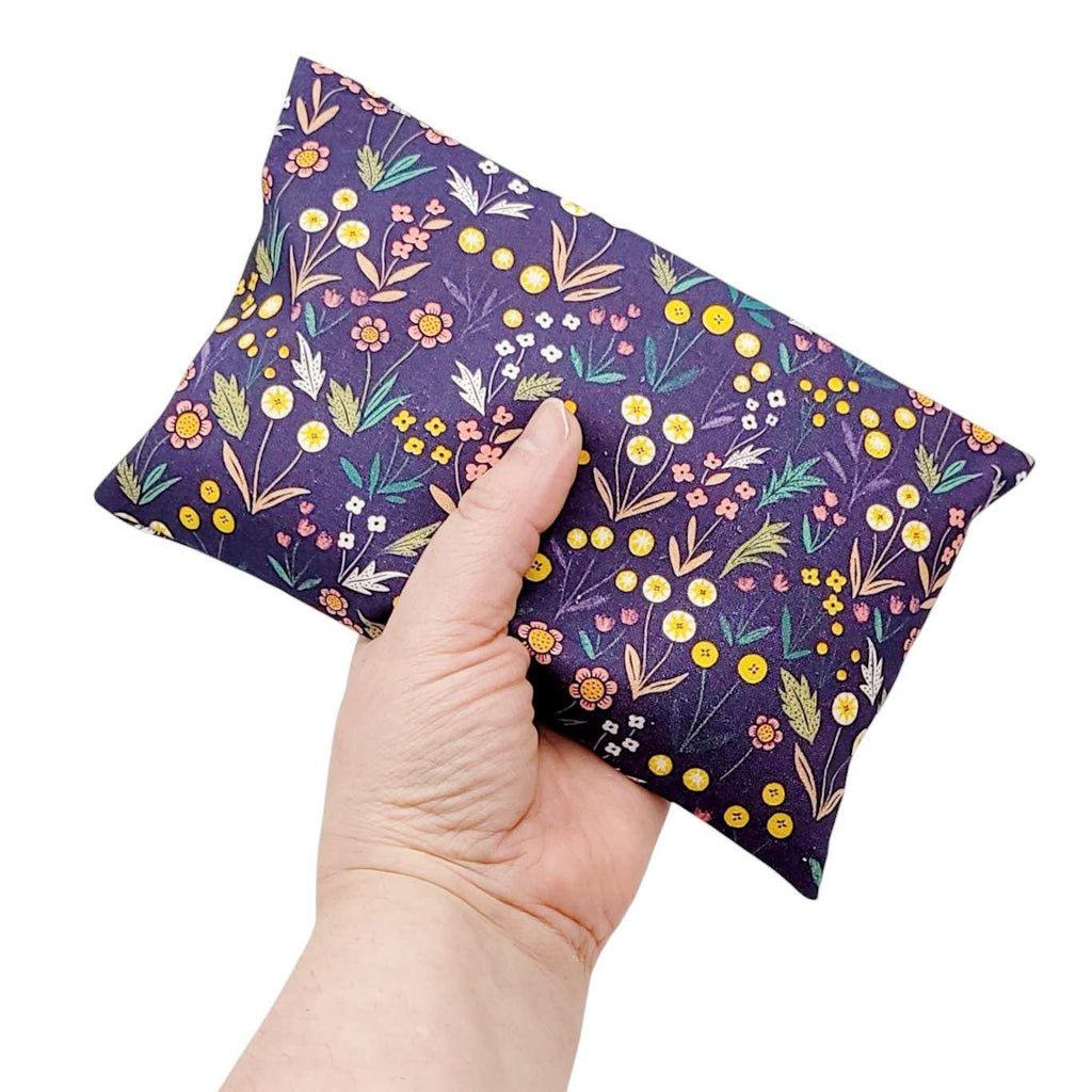 Eye Pillow - Wildflowers on Purple (Lavender or Scent Free) by Two Birds Eco Shop