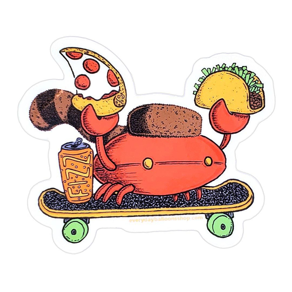Sticker - Party Crab by Everyday Balloons Print Shop