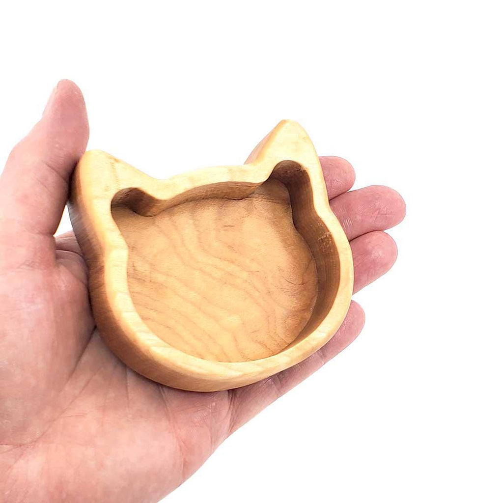 Tray - Small - Cat Head Open Tray (Assorted Maple Woods) by Saving Throw Pillows