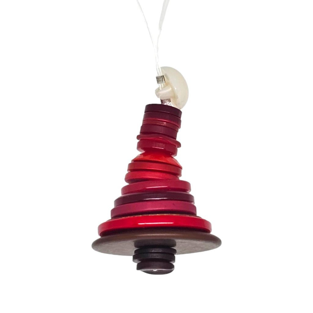 Ornament - Button Tree - Reds (White Topper) by XV Studios