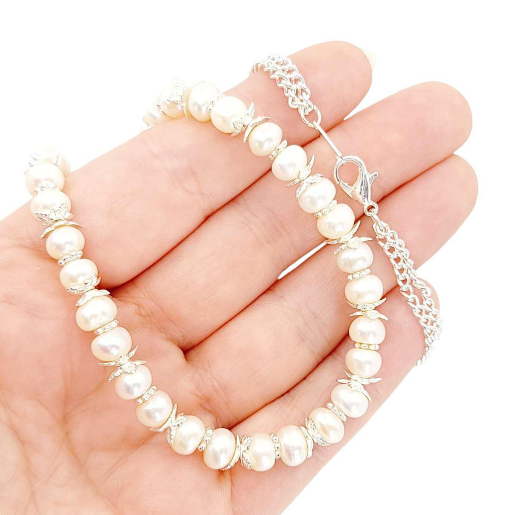 Necklace - Pearl Chain (Cream) by Tiny Aloha