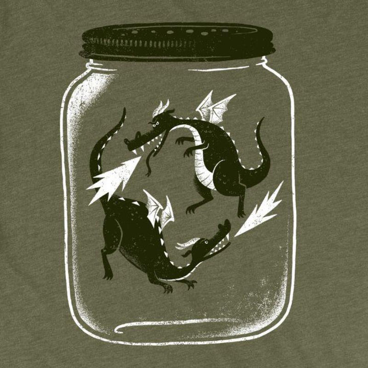 Adult Crew Neck - Dragonflies Olive Tee (XS - 2XL) by Factory 43