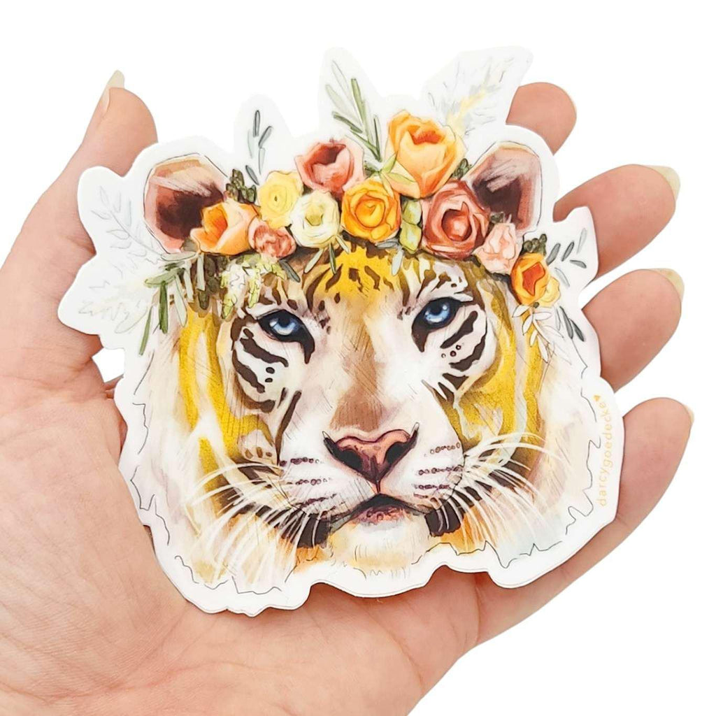 Sticker - 4 in - Golden Tiger Vinyl by Darcy Goedecke