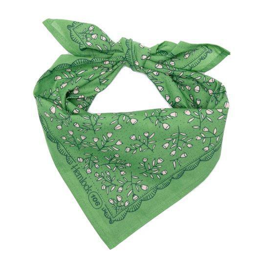 Bandana - Posey (Kelly Green Tiny Flowers) by Handker Bandanas